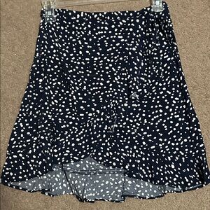 J. Crew Asymmetrical Navy and White Skirt